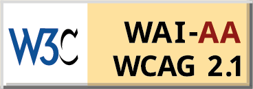 Icono de conformidad con el Nivel AA de Accesibilidad Web 2.1 del W3C-WAI